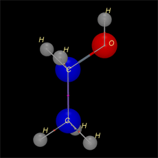 Modelo de la molécula de etanol